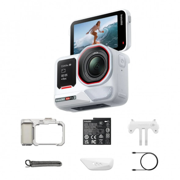 Экшн-камера Insta360 Ace Pro 2 Single Battery Xplorer Bundle, Arctic White в Астрахани