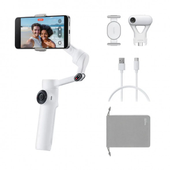 Стабилизатор Insta360 Flow 2 AI Tracker Bundle, Summit White в Астрахани