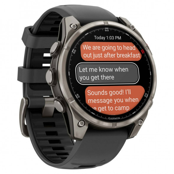 Умные часы Garmin Fenix 8 PRO, 51 мм, AMOLED, Sapphire, Titanium with Graphite/Black Silicone Band 010-03199-10 в Астрахани