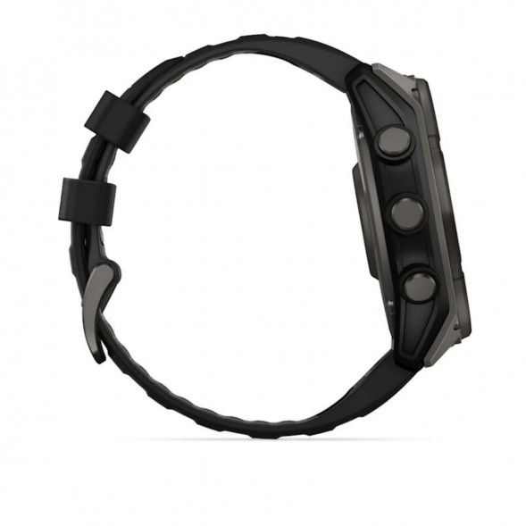 Умные часы Garmin Fenix 8, 51 мм, Solar, Sapphire Carbon Gray DLC Titanium with Black/Pebble Gray Silicone 010-02907-10 в Астрахани