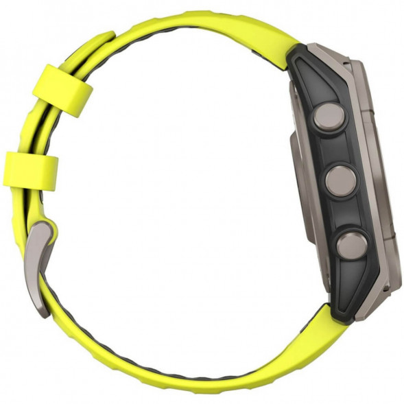 Умные часы Garmin Fenix 8, 51 мм, Solar, Sapphire Titanium with AMP Yellow/Graphite Silicone Band 010-02907-20 в Астрахани